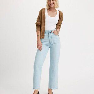 LEVI'S Women's Ribcage Straight Ankle Jeans Size 29 In Ojai Shore Light Wash